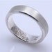 Custom Fingerprint Wedding band with single fingertip whorl inside in sterling silver