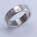Scattered Diamonds Custom Fingerprint Wedding/Commitment Band in Sterling Silver with Single Fingertip Whorl Print on the Interior