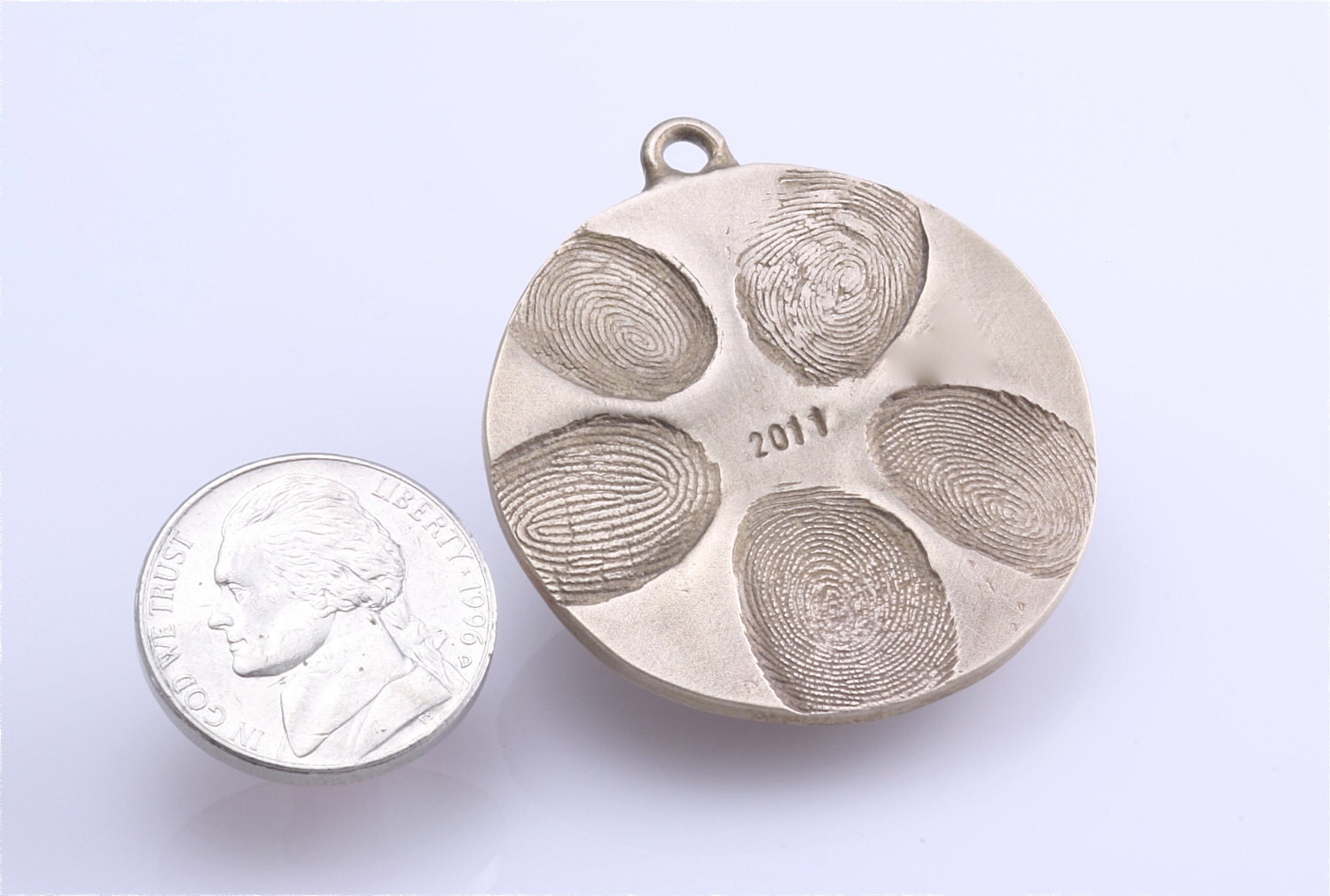 Bronze Ornament Custom Family Disc with up to 5 Fingerprints