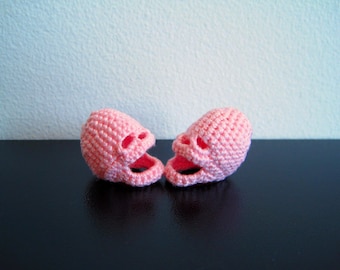 Pink Crocheted Skulls