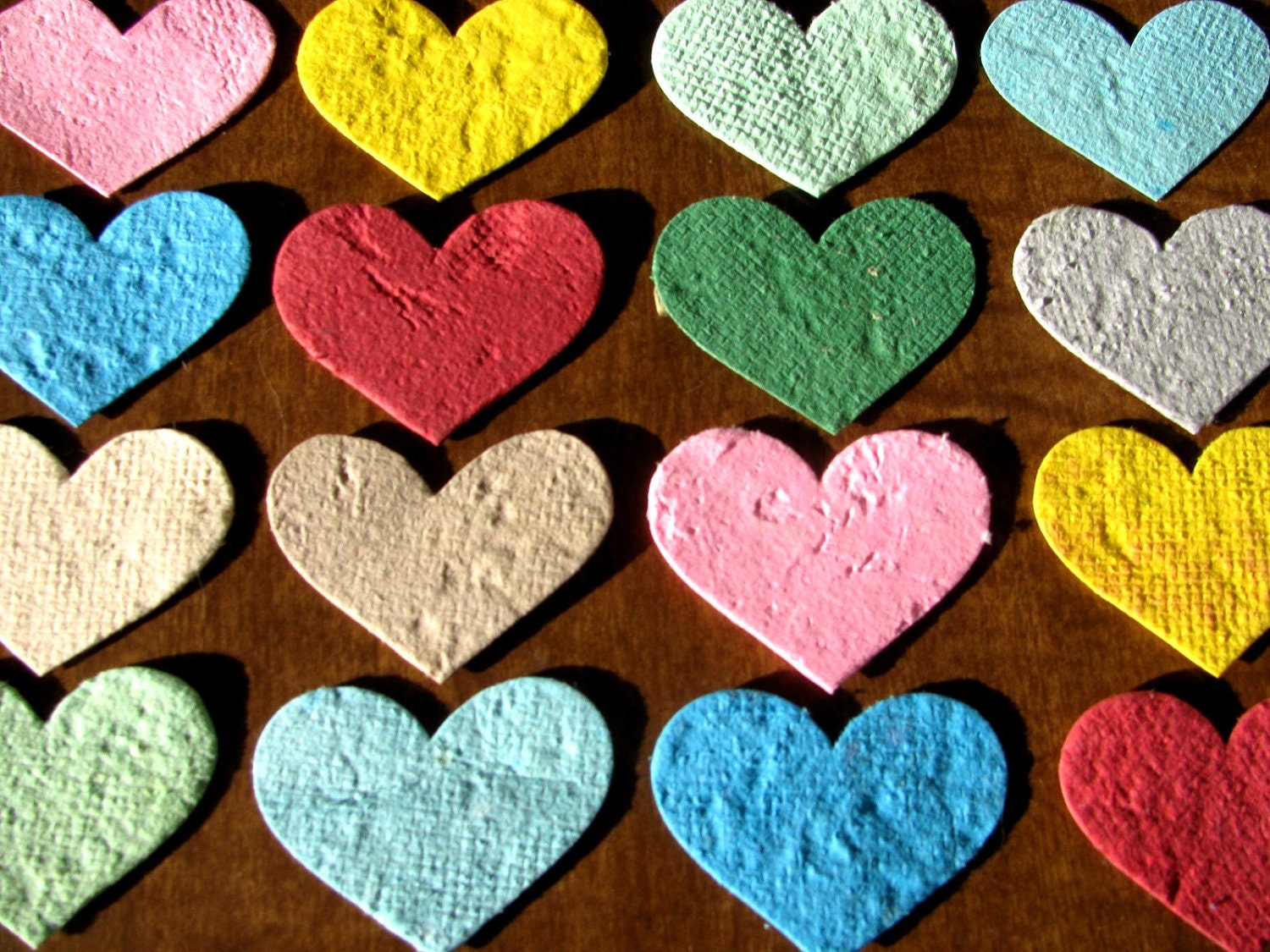 Heart Confetti  Plantable Paper  Rainbow Assortment  Wildflower Seed Mix