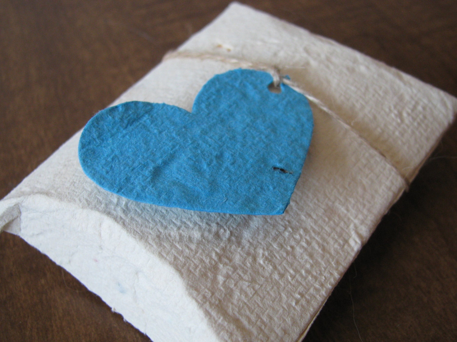 Wedding Favor Pillow Box Made of Plantable Paper With a Plantable Heart Tag SAMPLE