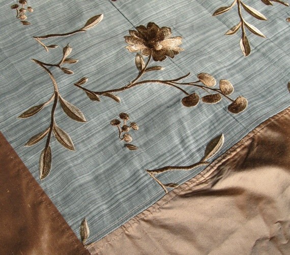 Moving Sale Blue and Yellow Silk Bedspread