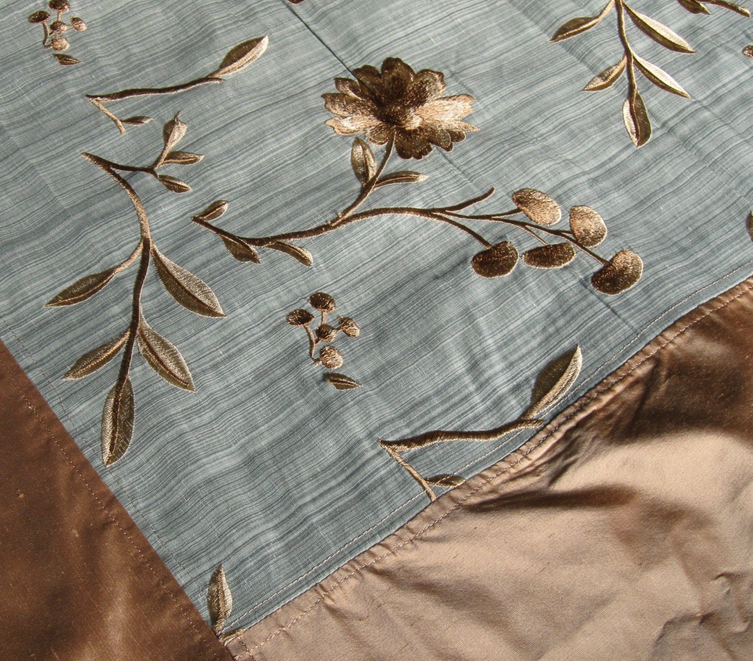 Moving Sale Blue and Yellow Silk Bedspread