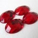 Vintage Glass Cabochons Ruby Red Faceted Ovals 14x10mm gcb0490 (4)