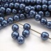 Vintage Beads Glass Pearls Navy Blue Czech 6mm vgp0271 (30)