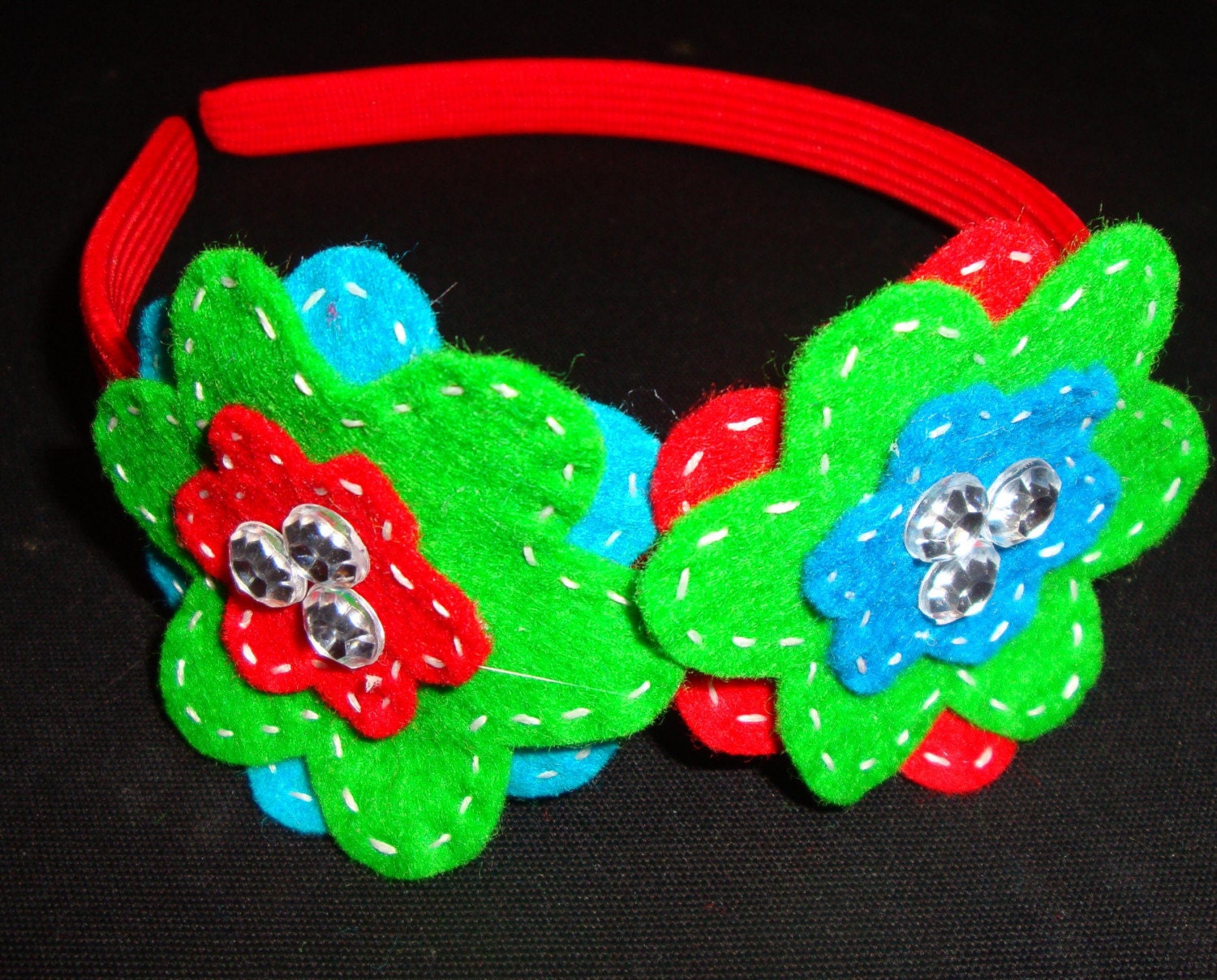 Cheerful Double Flower Headband