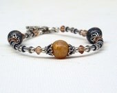 Dried Petals and Sterling Bracelet