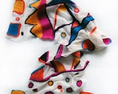Nuno Felted silk chiffon scarf Woman winter scarf Geometric in bright colors  Made to ORDER