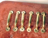 Set of 6 Solid Brass Handles