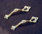 Pair of Fancy Cast Brass Door Handles
