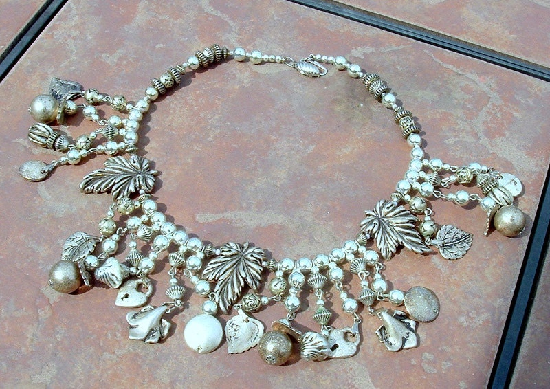 Vintage Leaf, and Dangle Necklace