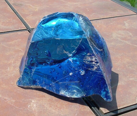 Large Chunk of Blue Crystal Art Glass by LAKEWAYCANDLES