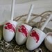 lobster buoys wedding favors decorations nautical wine bottle charms set of 3  hand painted by Maine Artist Beth Doan