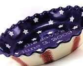 Personalized Pie Plate Americana USA Deep Dish