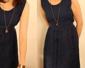 navy boho maxi dress s/m