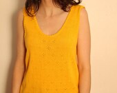 womens knit yellow long tank