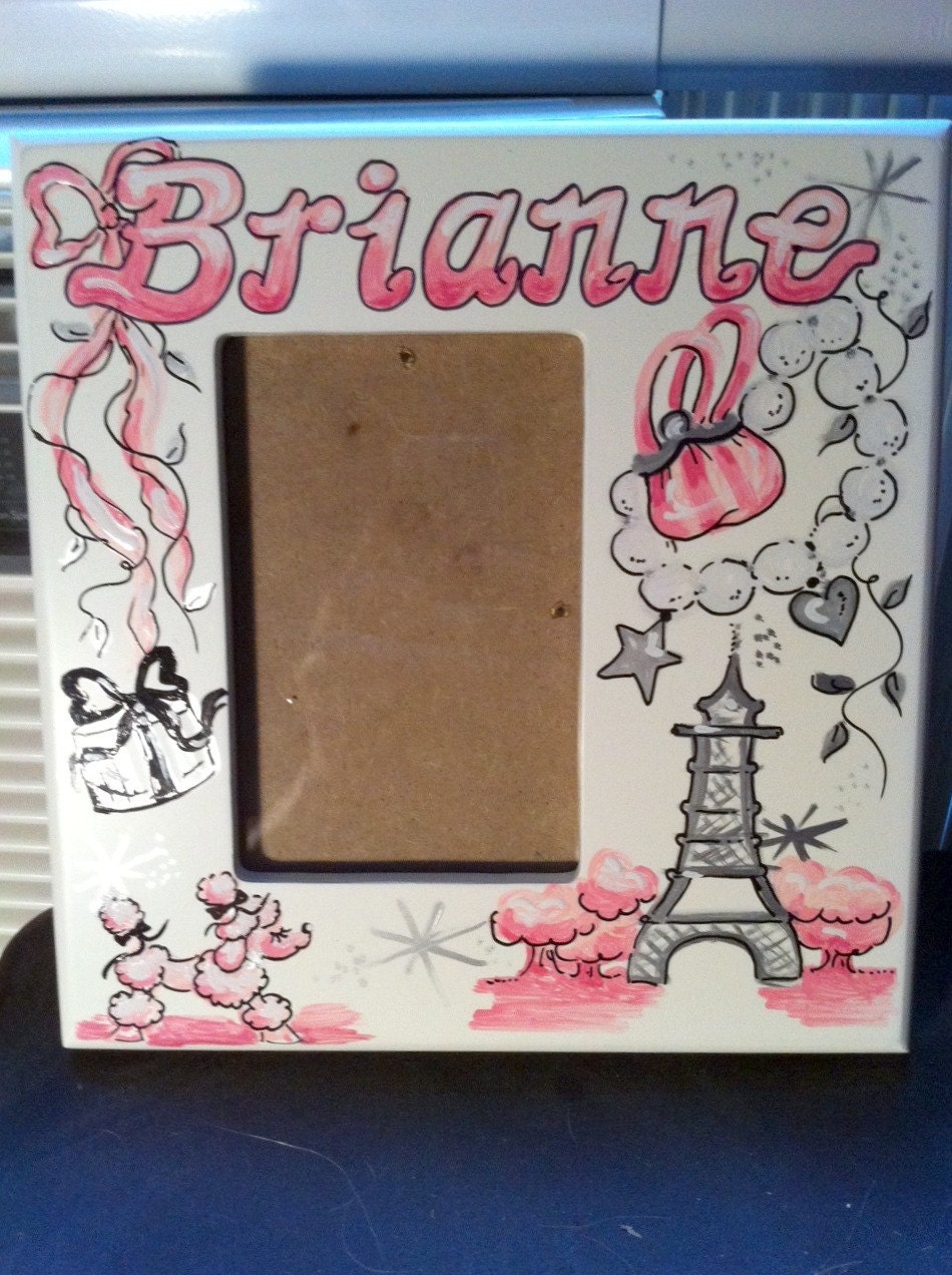 Picture Frame Paris Theme Handpainted and by StymiepieStudios