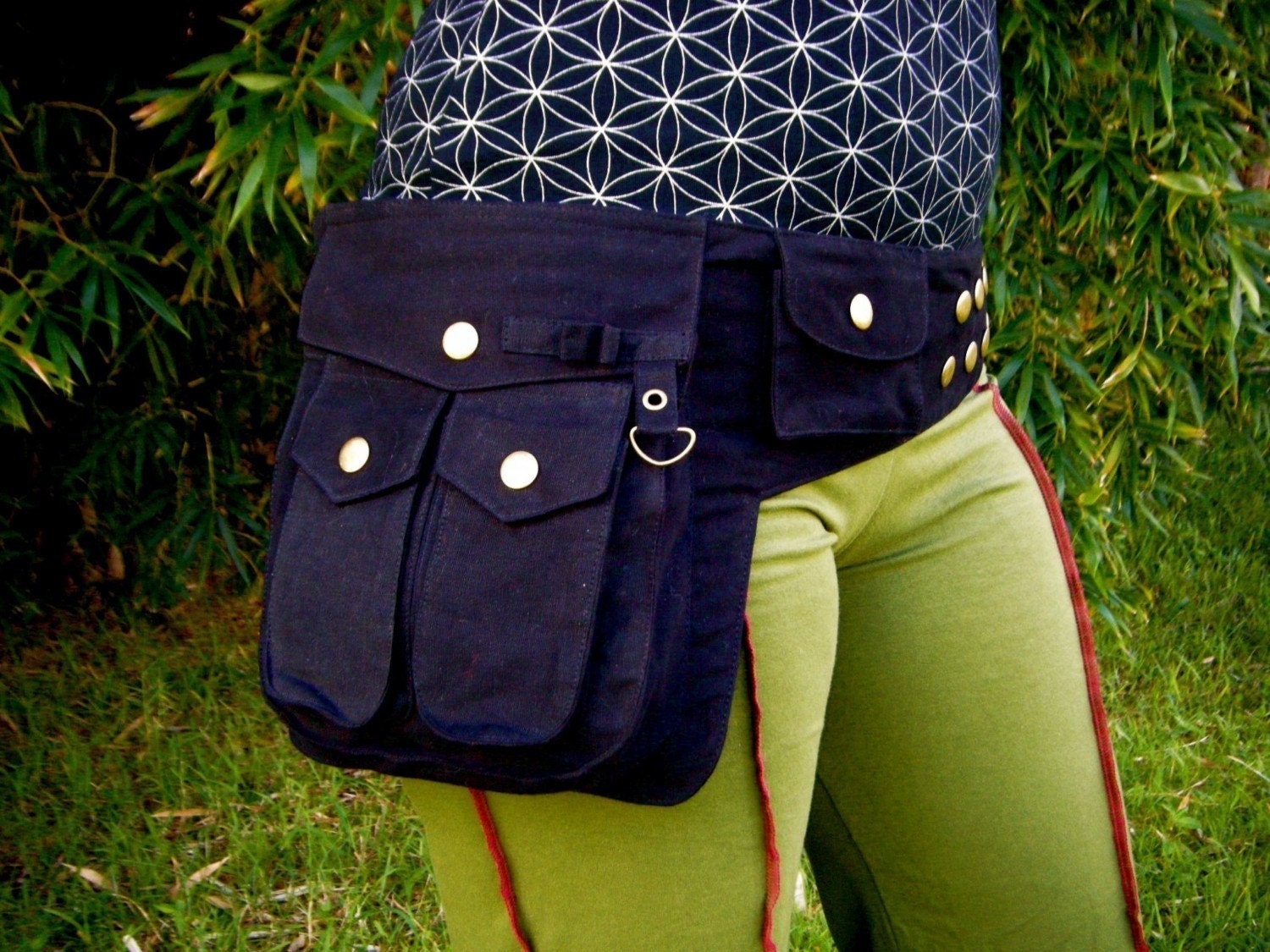 Heroe Saddle Bags - Utility Bag - Vegan - Cotton Canvas - Black - Large 40 - 48 inches