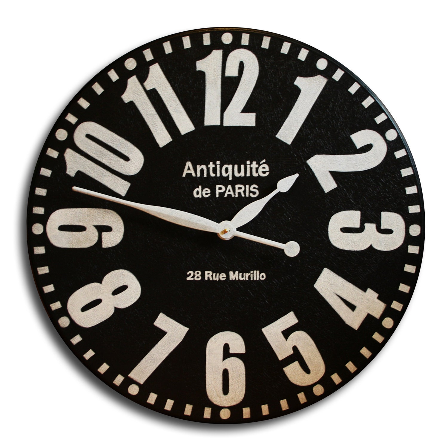 Large Wall Clocks 24in Antique Style BOLD PARIS Big Round Clocks Arabic Regular Numerals