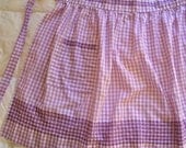 Vintage Sweetheart Apron- Purple Gingham Checks