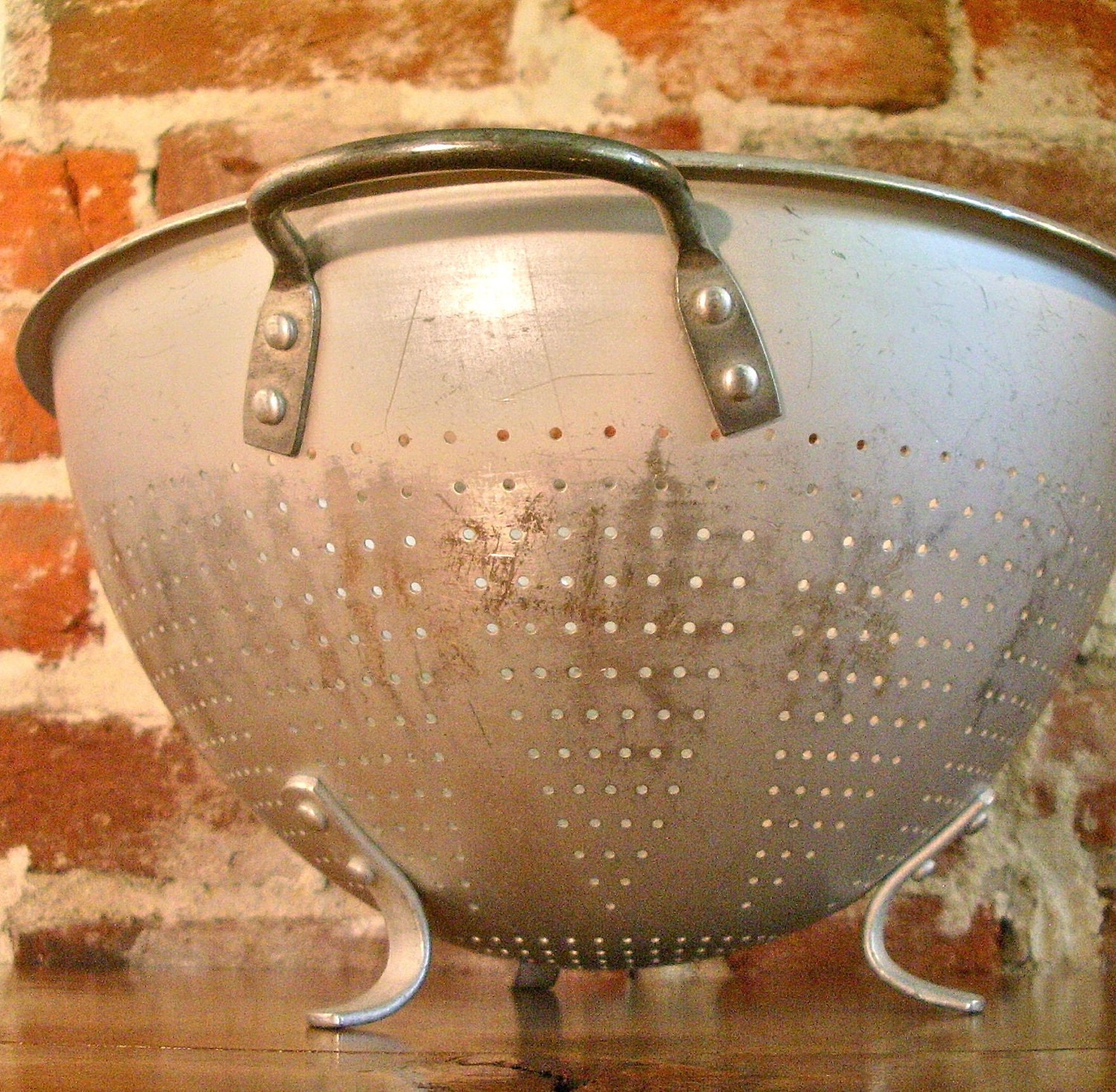 Large Vintage Aluminum Colander