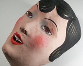 Vintage Deco Lady German Paper MacheMask