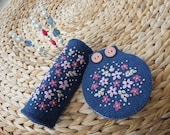 Blue Felt Pin Cushion and Needle Case Set