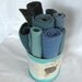 Wool fabric Teal blue green Penny Wool Scrap upcycled supply OFG Team