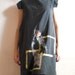 Tattoo Koi washed silk dress, black red and gold print, vintage inspired