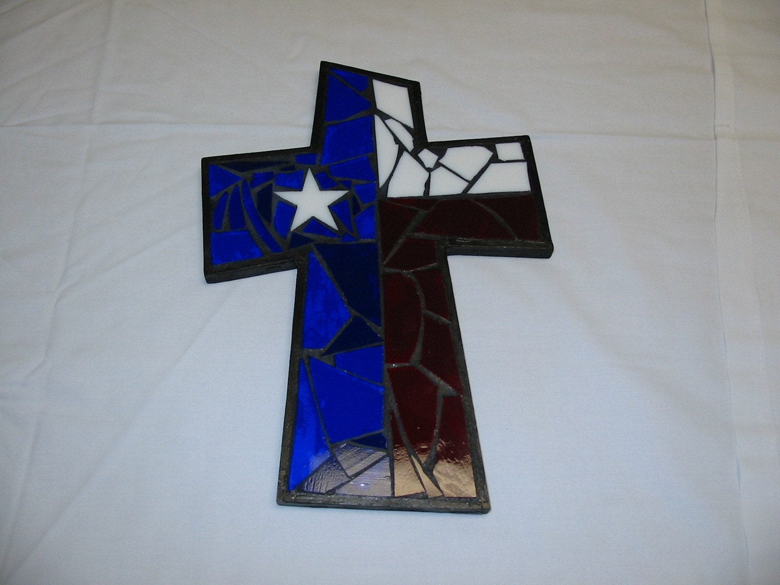 Items similar to Texas Stained Glass Mosaic Cross on Etsy