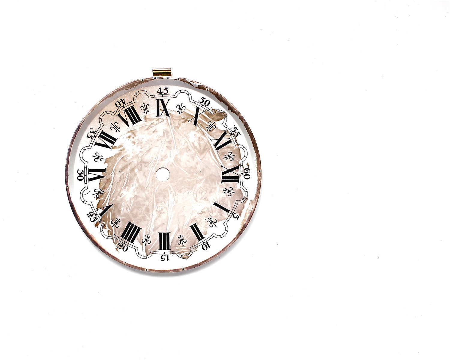 Time Out - Vintage Paint Splattered Metal Clock Face