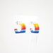 70s/80s Vibrant Rainbow Striped Chunky Hoop Pierced Earrings