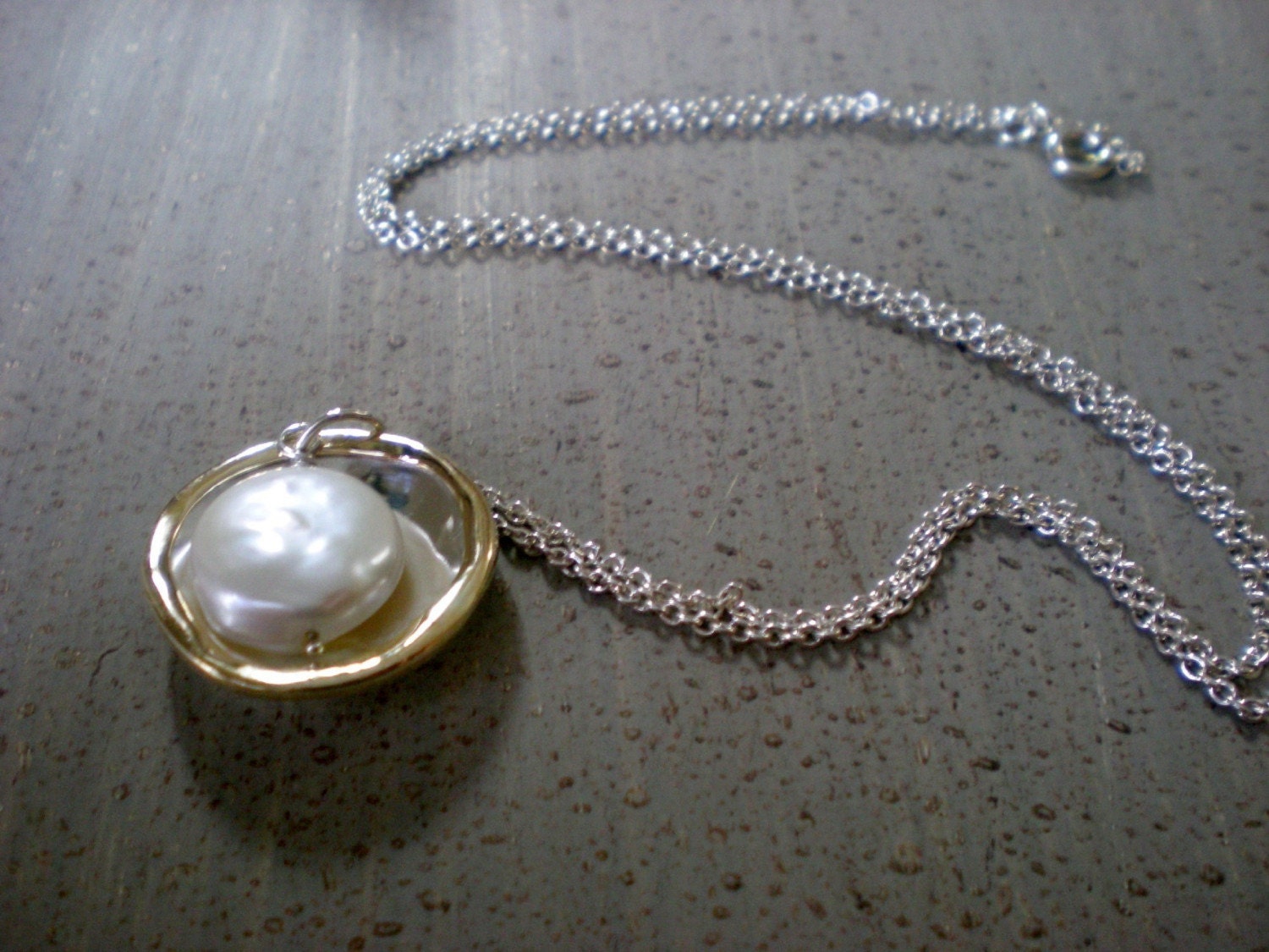 Cradled Pearl Necklace