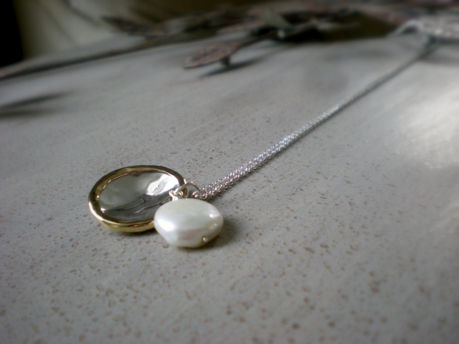 Cradled Pearl Necklace