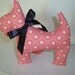 Scottie dog- pink flowers