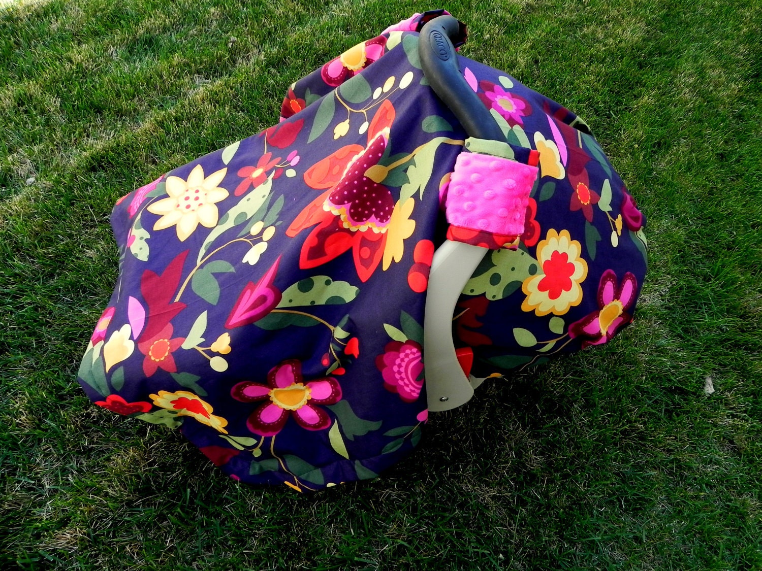 Urban Garden with Minky Car Seat Blanket (Car Seat Canopy with Elastic)