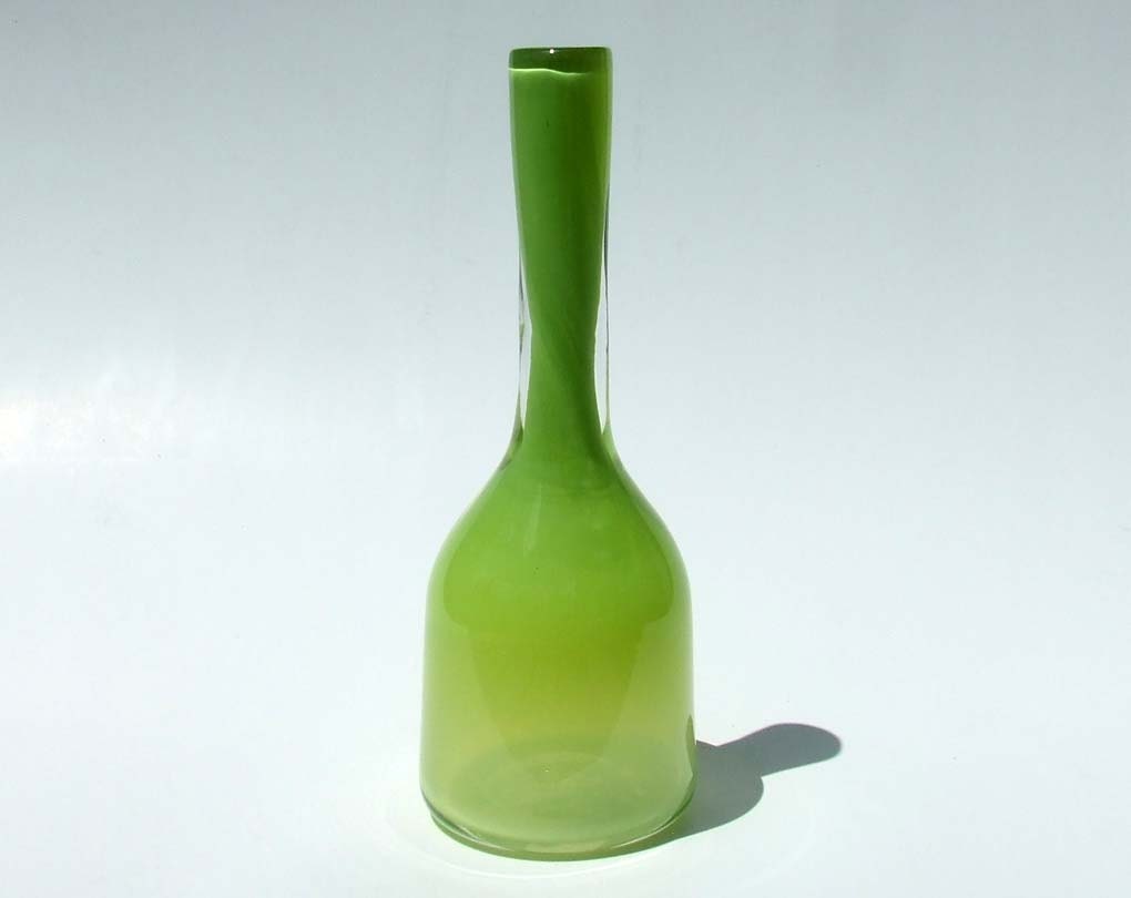 Bottle Vase in Spring Green - Handblown Glass