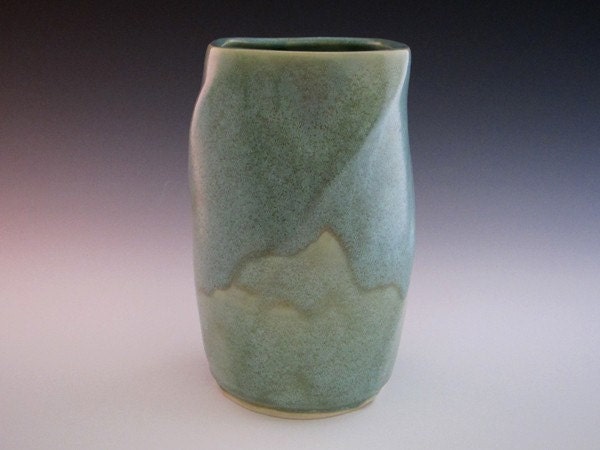 Green Stone Vase - Handmade Porcelain Pottery