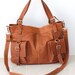 leather messenger tote - Caramel Brown Large Leather Shoulder Bag - Can Be Worn Across the Chest EXPRESS SHIPPING Last One