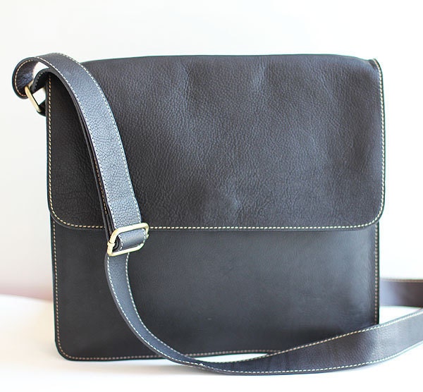 black leather Messenger Bag LAST ONE