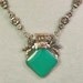 RESERVED    Vintage 1910-1915 Art NOUVEAU Cut Green Glass, Silver Gilt NECKLACE