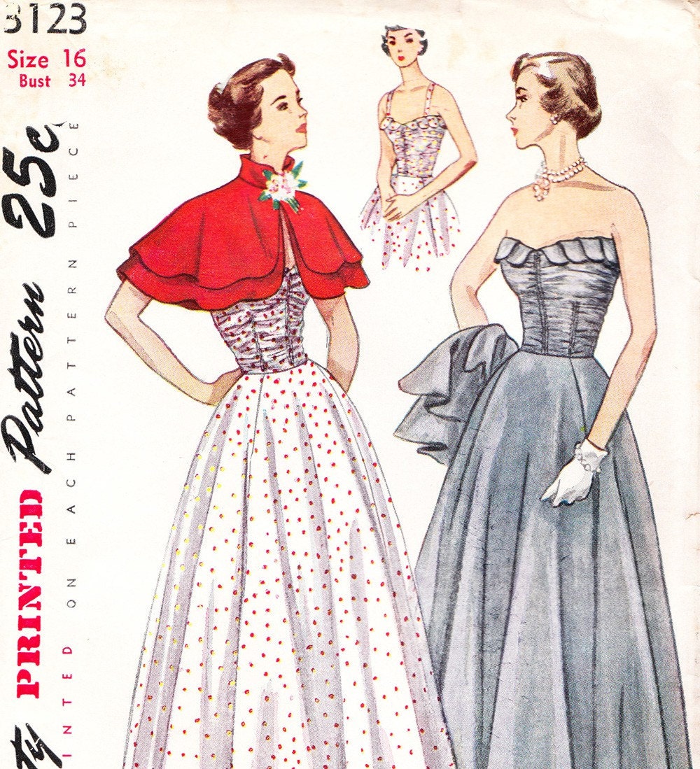 Evening Gown 1940s Dress Pattern