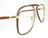 Vintage sunglasses or Eyeglasses Leather Aviator Frame NOS Rare Tura Eyewear