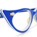 Vintage 50s Sapphire Blue Cat Eye Eyeglasses Frames