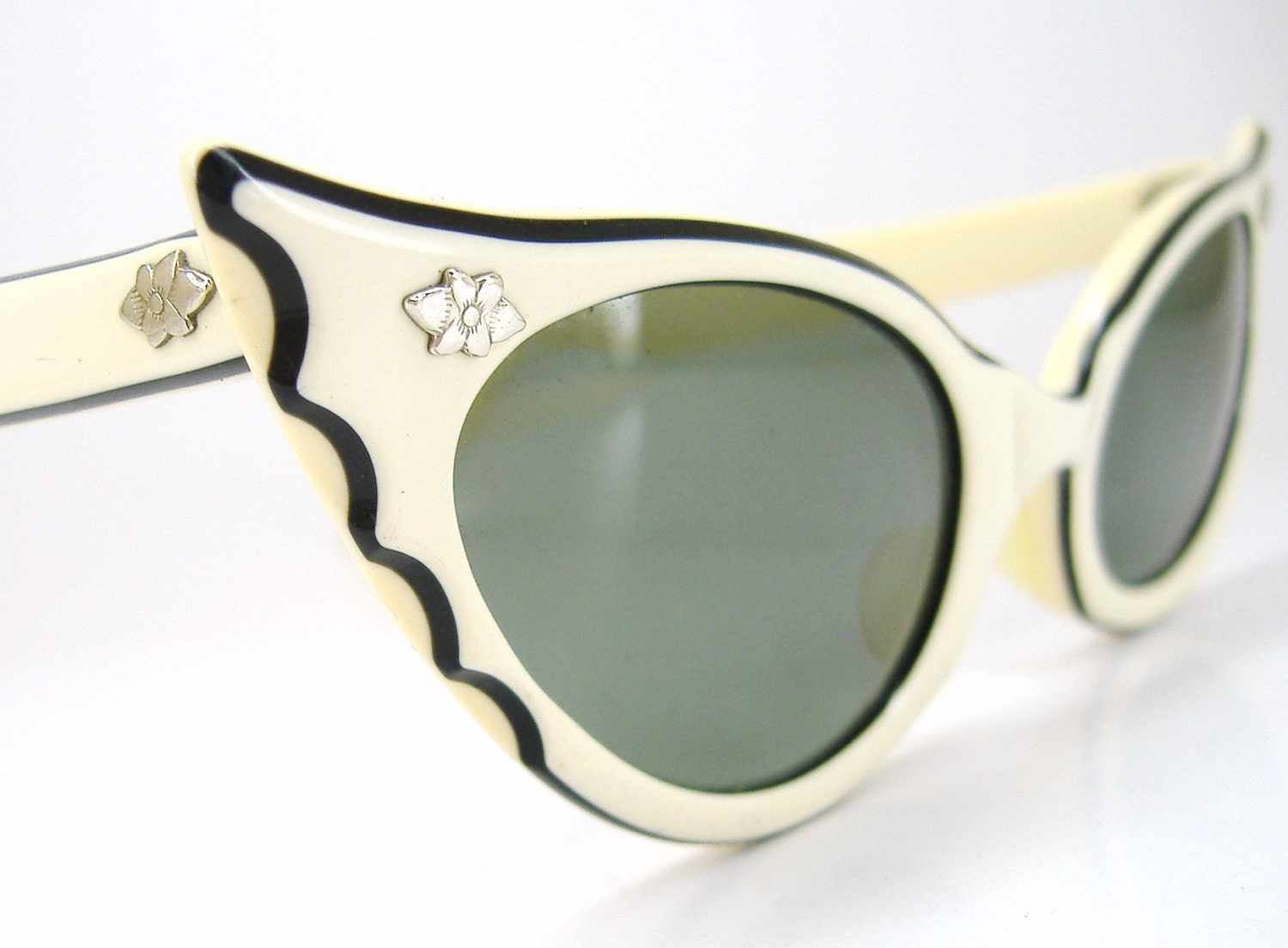 RESERVED Vintage 50s Cat Eye Sunglasses Bat Wing design