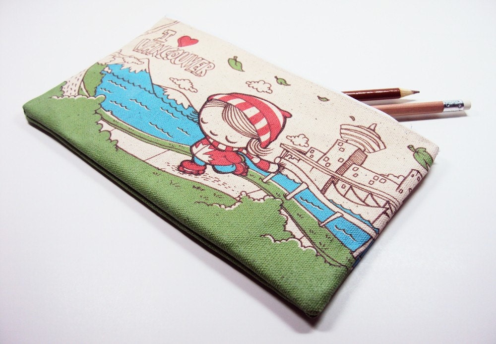 Large I Heart Vancouver Zipper Pouch
