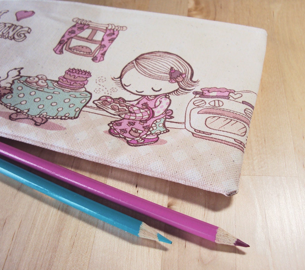 Large Zipper Pouch - I Heart Baking