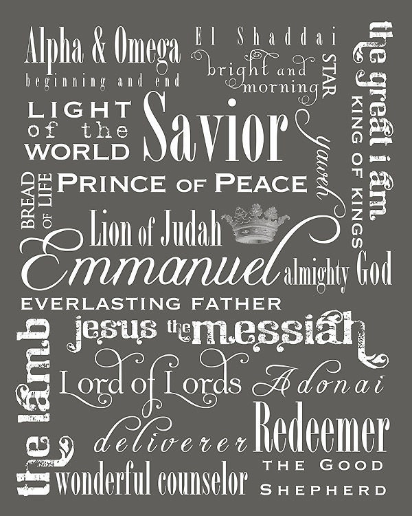 art print "Your Great Name" names of God , 8x10 photo wall art print, decor, bible,
