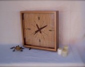 The PS Red, Natural Oak and Brushed Sable Square Clock
